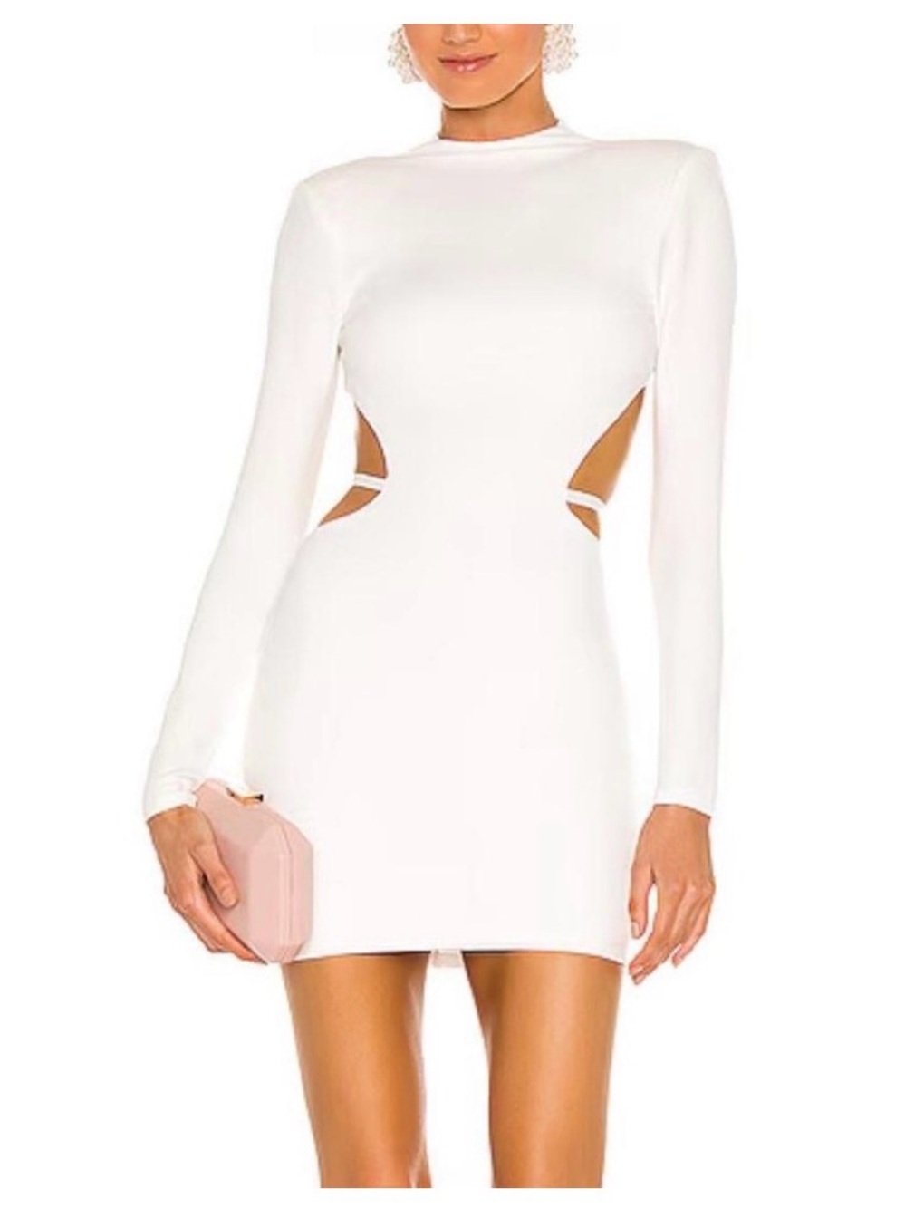 NWT Michael Costello Zola White Mini Dress, Open Back - Size S